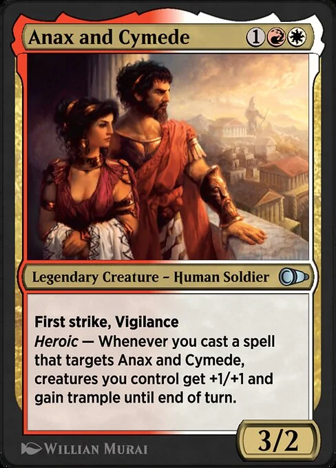 Anax and Cymede, carta Magic di tipo Legendary Creature — Human Soldier illustrata da Willian Murai
