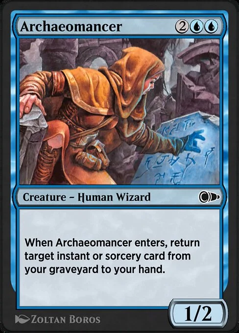 Archaeomancer, carta Magic di tipo Creature — Human Wizard illustrata da Zoltan Boros