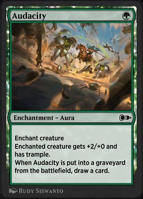 Audacity, carta Magic di tipo Enchantment — Aura illustrata da Rudy Siswanto