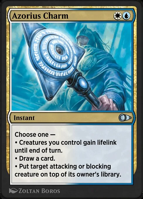 Azorius Charm, carta Magic di tipo Instant illustrata da Zoltan Boros
