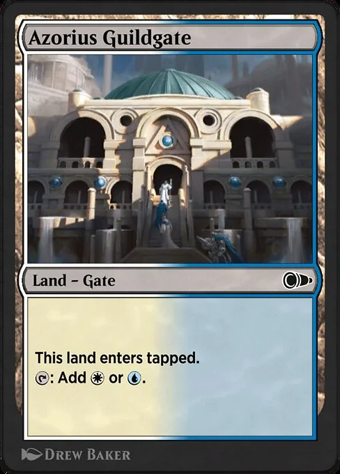 Azorius Guildgate, carta Magic di tipo Land — Gate illustrata da Drew Baker