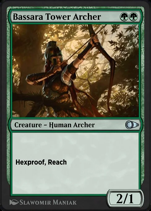 Bassara Tower Archer, carta Magic di tipo Creature — Human Archer illustrata da Slawomir Maniak