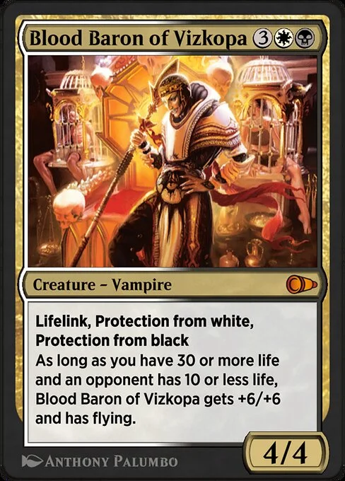 Blood Baron of Vizkopa, carta Magic di tipo Creature — Vampire illustrata da Anthony Palumbo