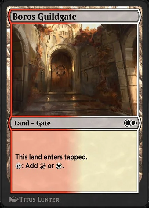 Boros Guildgate, carta Magic di tipo Land — Gate illustrata da Titus Lunter