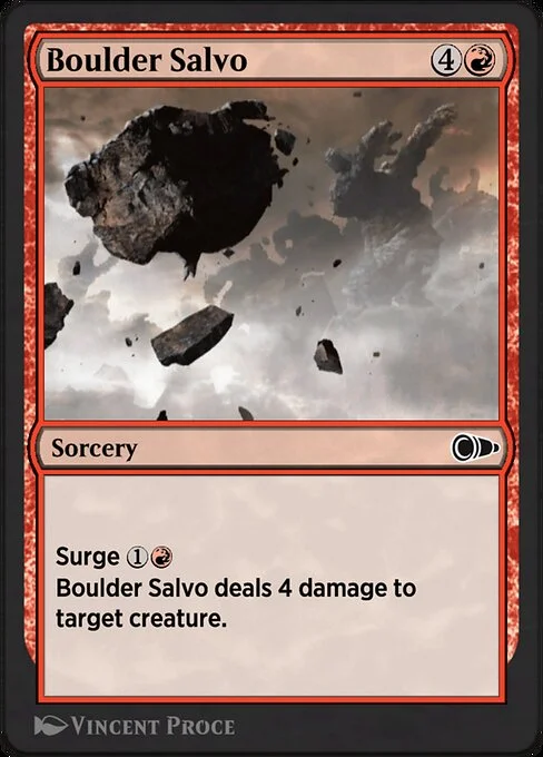 Boulder Salvo, carta Magic di tipo Sorcery illustrata da Vincent Proce