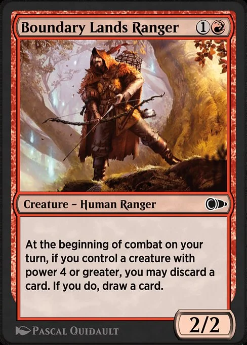 Boundary Lands Ranger, carta Magic di tipo Creature — Human Ranger illustrata da Pascal Quidault