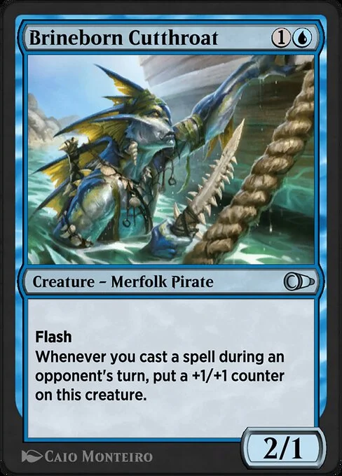 Brineborn Cutthroat, carta Magic di tipo Creature — Merfolk Pirate illustrata da Caio Monteiro