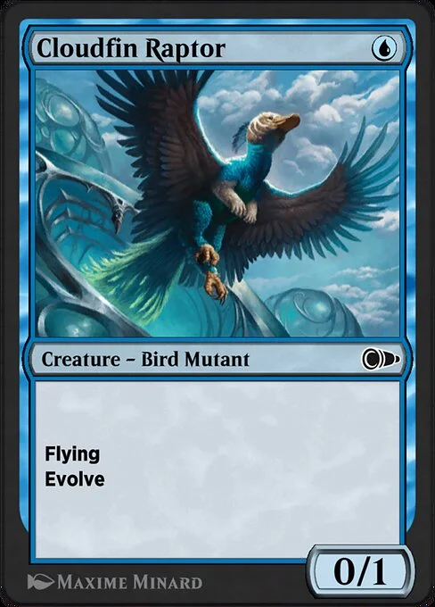 Cloudfin Raptor, carta Magic di tipo Creature — Bird Mutant illustrata da Maxime Minard