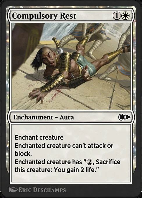 Compulsory Rest, carta Magic di tipo Enchantment — Aura illustrata da Eric Deschamps