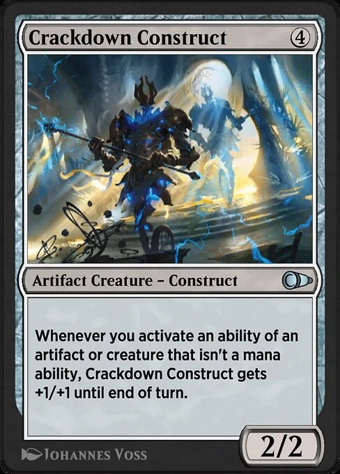 Crackdown Construct, carta Magic di tipo Artifact Creature — Construct illustrata da Johannes Voss