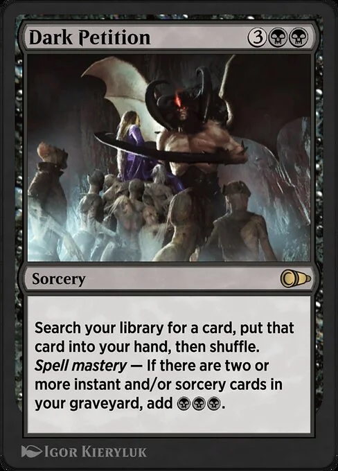 Dark Petition, carta Magic di tipo Sorcery illustrata da Igor Kieryluk