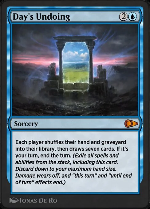 Day's Undoing, carta Magic di tipo Sorcery illustrata da Jonas De Ro