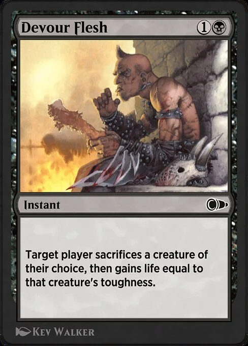 Devour Flesh, carta Magic di tipo Instant illustrata da Kev Walker