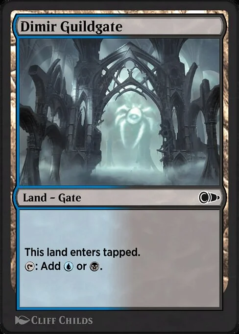 Dimir Guildgate, carta Magic di tipo Land — Gate illustrata da Cliff Childs