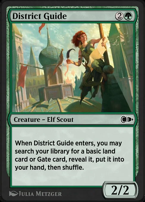 District Guide, carta Magic di tipo Creature — Elf Scout illustrata da Julia Metzger