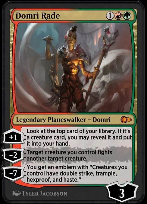 Domri Rade, carta Magic di tipo Legendary Planeswalker — Domri illustrata da Tyler Jacobson