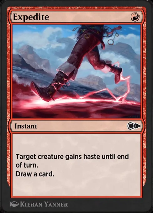 Expedite, carta Magic di tipo Instant illustrata da Kieran Yanner