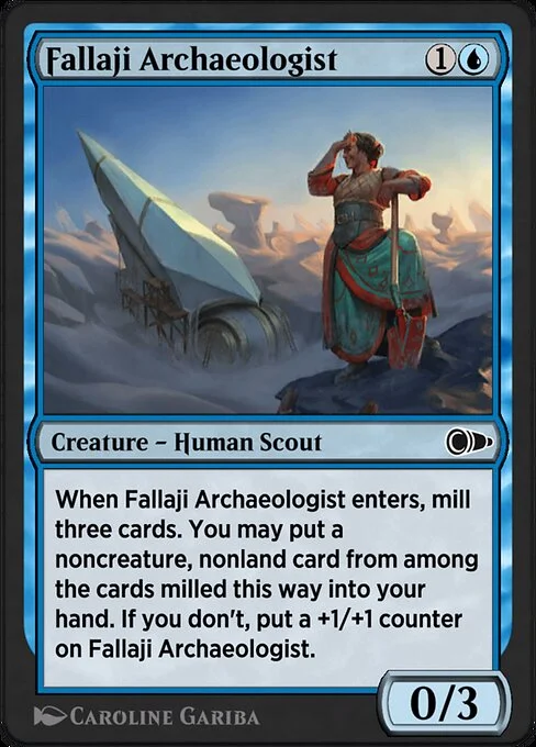 Fallaji Archaeologist, carta Magic di tipo Creature — Human Scout illustrata da Caroline Gariba
