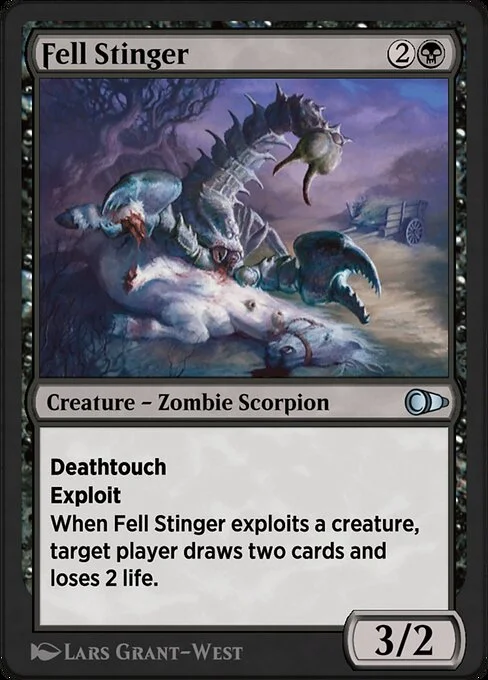 Fell Stinger, carta Magic di tipo Creature — Zombie Scorpion illustrata da Lars Grant-West