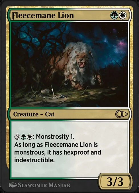 Fleecemane Lion, carta Magic di tipo Creature — Cat illustrata da Slawomir Maniak