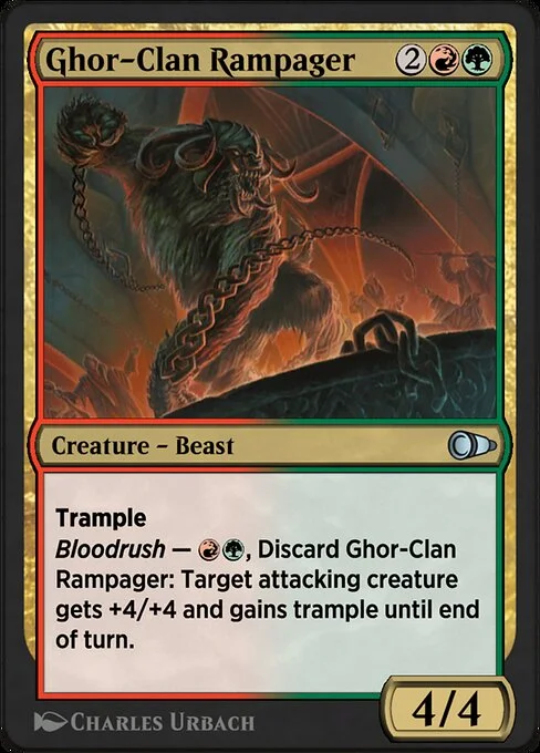 Ghor-Clan Rampager, carta Magic di tipo Creature — Beast illustrata da Charles Urbach