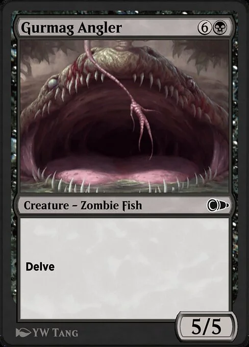 Gurmag Angler, carta Magic di tipo Creature — Zombie Fish illustrata da YW Tang
