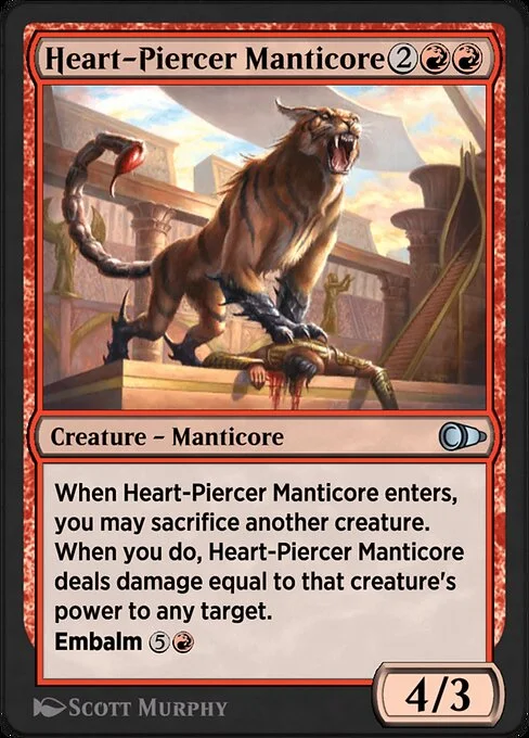 Heart-Piercer Manticore, carta Magic di tipo Creature — Manticore illustrata da Scott Murphy