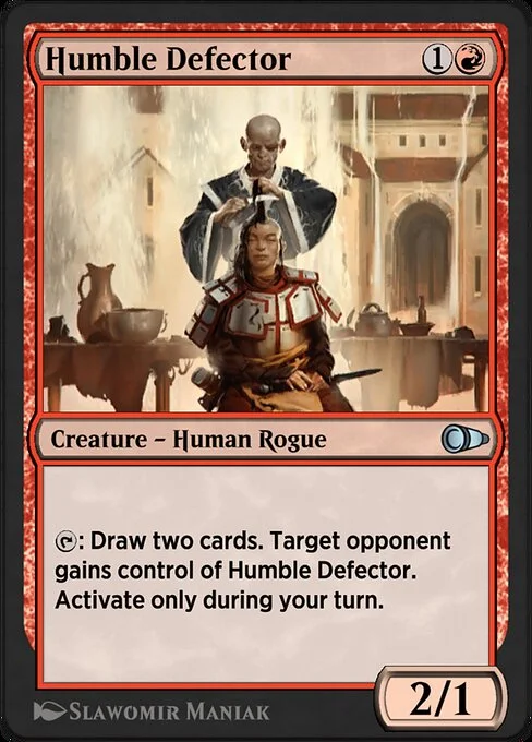 Humble Defector, carta Magic di tipo Creature — Human Rogue illustrata da Slawomir Maniak