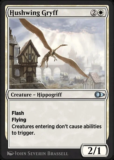 Hushwing Gryff, carta Magic di tipo Creature — Hippogriff illustrata da John Severin Brassell