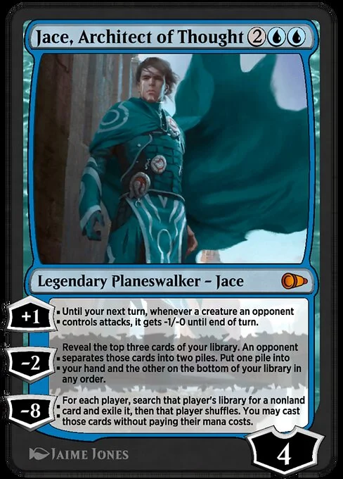 Jace, Architect of Thought, carta Magic di tipo Legendary Planeswalker — Jace illustrata da Jaime Jones