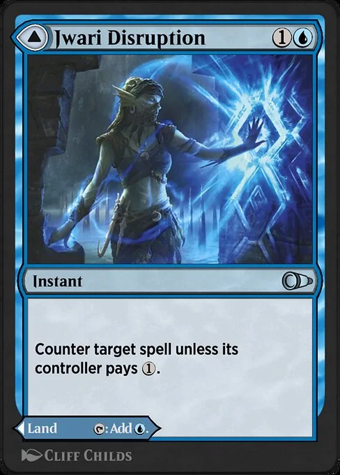 Jwari Disruption // Jwari Ruins, carta Magic di tipo Instant // Land illustrata da Cliff Childs