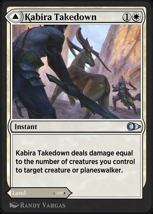 Kabira Takedown // Kabira Plateau, carta Magic di tipo Instant // Land illustrata da Randy Vargas