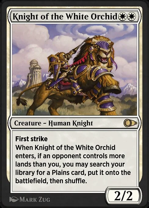 Knight of the White Orchid, carta Magic di tipo Creature — Human Knight illustrata da Mark Zug