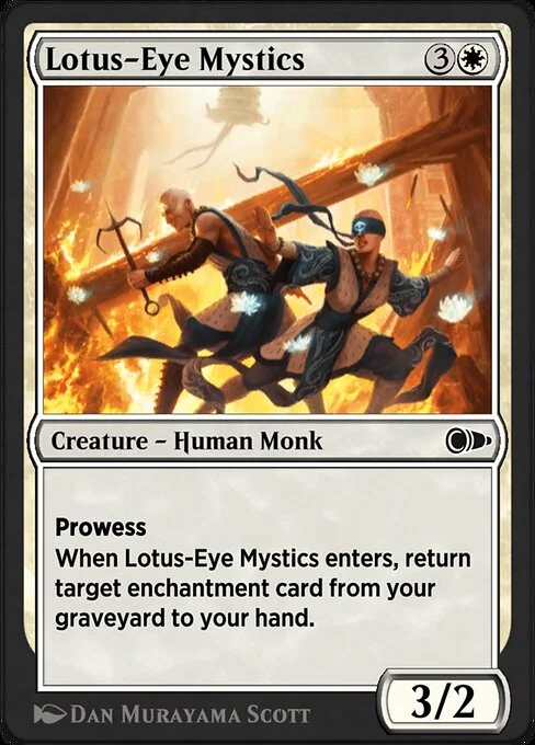 Lotus-Eye Mystics, carta Magic di tipo Creature — Human Monk illustrata da Dan Murayama Scott