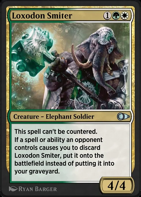 Loxodon Smiter, carta Magic di tipo Creature — Elephant Soldier illustrata da Ryan Barger
