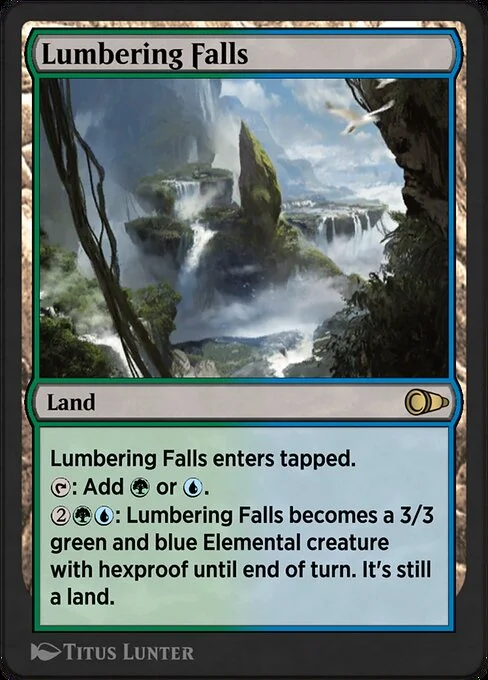 Lumbering Falls, carta Magic di tipo Land illustrata da Titus Lunter