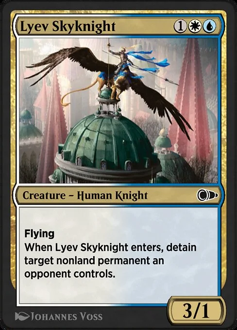Lyev Skyknight, carta Magic di tipo Creature — Human Knight illustrata da Johannes Voss