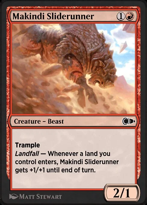 Makindi Sliderunner, carta Magic di tipo Creature — Beast illustrata da Matt Stewart
