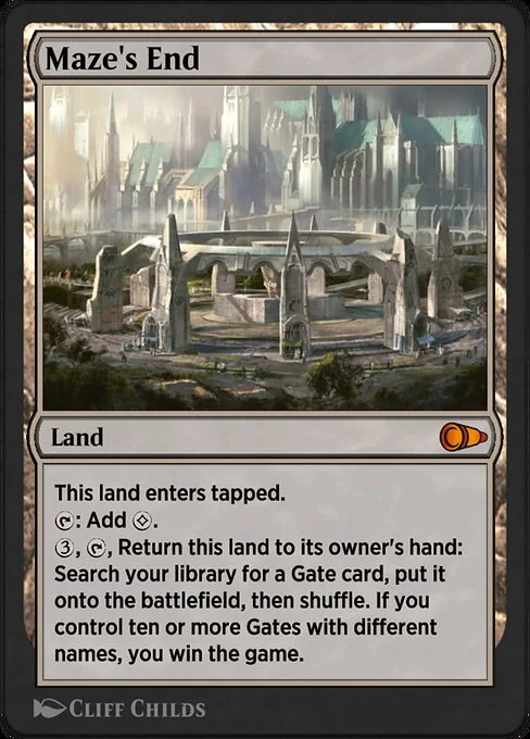 Maze's End, carta Magic di tipo Land illustrata da Cliff Childs