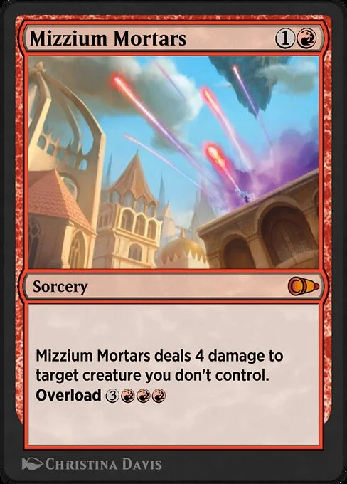 Mizzium Mortars, carta Magic di tipo Sorcery illustrata da Christina Davis