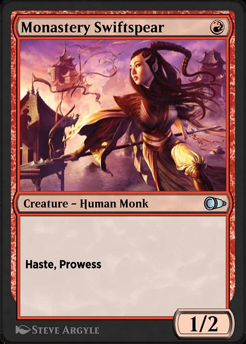 Monastery Swiftspear, carta Magic di tipo Creature — Human Monk illustrata da Steve Argyle