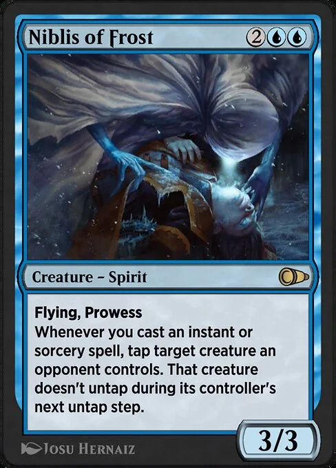 Niblis of Frost, carta Magic di tipo Creature — Spirit illustrata da Josu Hernaiz