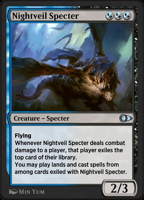 Nightveil Specter, carta Magic di tipo Creature — Specter illustrata da Min Yum