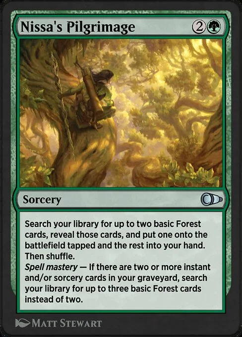 Nissa's Pilgrimage, carta Magic di tipo Sorcery illustrata da Matt Stewart