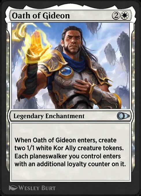 Oath of Gideon, carta Magic di tipo Legendary Enchantment illustrata da Wesley Burt