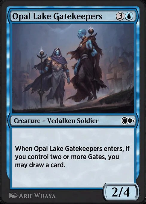 Opal Lake Gatekeepers, carta Magic di tipo Creature — Vedalken Soldier illustrata da Arif Wijaya