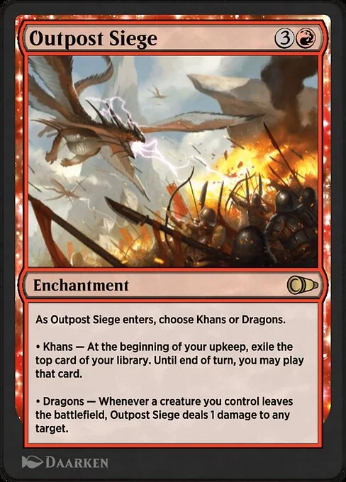 Outpost Siege, carta Magic di tipo Enchantment illustrata da Daarken