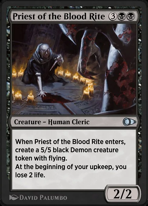 Priest of the Blood Rite, carta Magic di tipo Creature — Human Cleric illustrata da David Palumbo