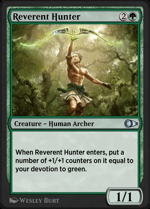 Reverent Hunter, carta Magic di tipo Creature — Human Archer illustrata da Wesley Burt