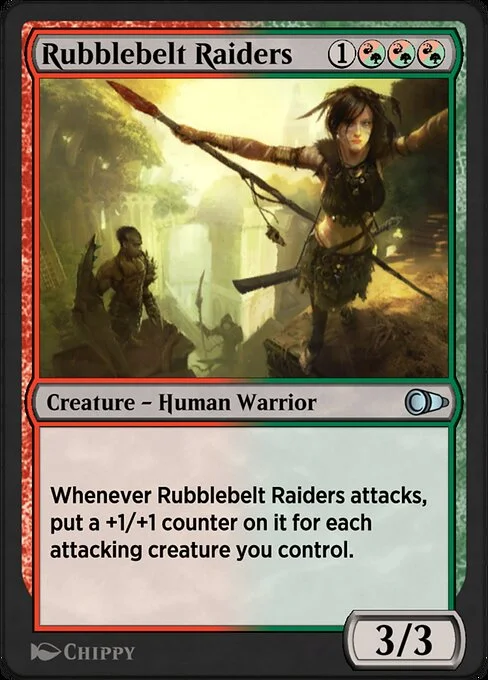 Rubblebelt Raiders, carta Magic di tipo Creature — Human Warrior illustrata da Chippy